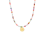 Pearl Beads Initial Coin Ketting