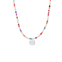 Pearl Beads Initial Coin Ketting