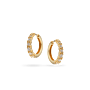 Classic Solid Gold Pave Hoops
