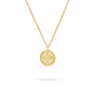 initial coin necklace goud