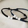 Men Initial Cube Cord Bracelet