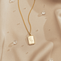 Grand Pavé Monogram Tag Necklace
