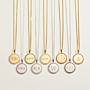 Pavé Birthstone Initial Coin Ketting