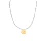 Pearl Beads Initial Coin Ketting