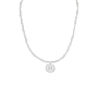 Pearl Beads Initial Coin Ketting