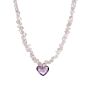 Gemstone Initial Heart Ketting 
