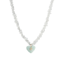 Gemstone Initial Heart Ketting 