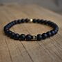 Men Beaded Initial Bracelet