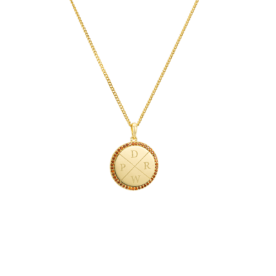 Pavé Birthstone Initial Coin Necklace