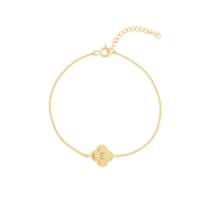 Bubble Initial Clover Armband