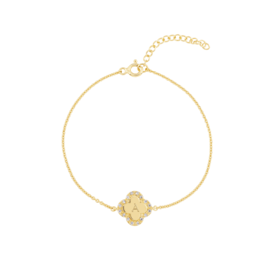 Pavé Initial Clover Armband