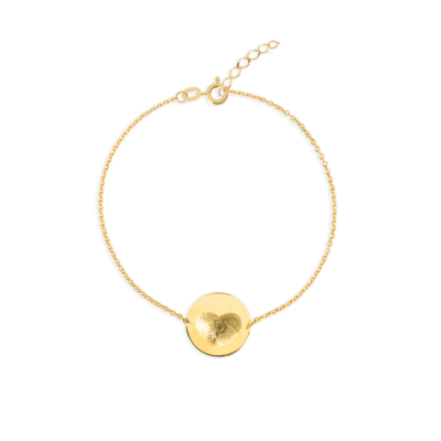 fingerprint coin bracelet gold