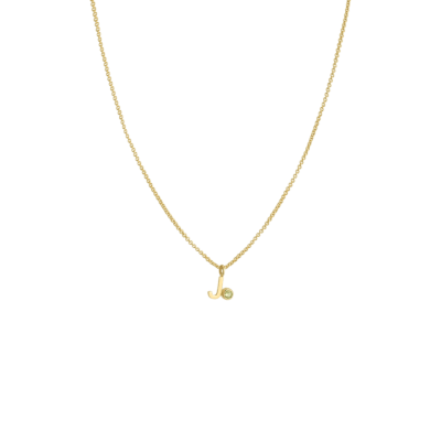 Single Letter + Birthstone Necklace