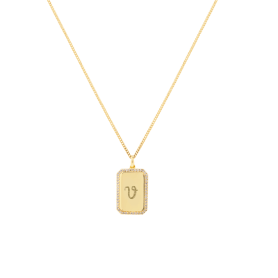 Grand Pavé Monogram Tag Kette