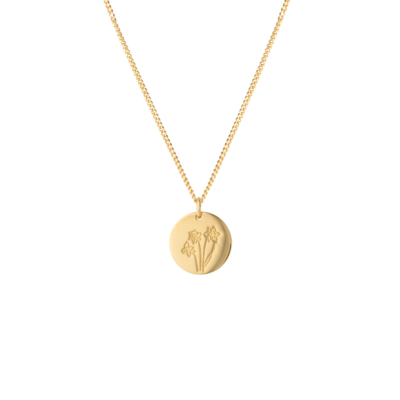 Birthflower Coin Necklace