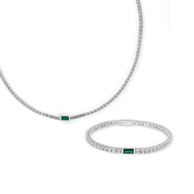 Tennis Single Birthstone Necklace
