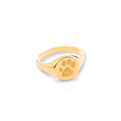 Paw Print Signet Ring