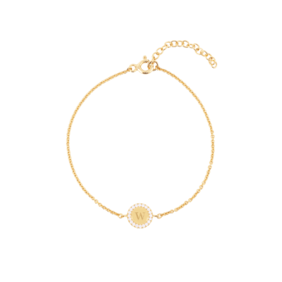 Tiny Pavé Initial Coin Armband