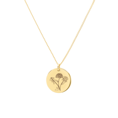 Family Birthflower Bouquet Coin Kette
