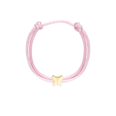 Kids Initial Butterfly Cord Bracelet