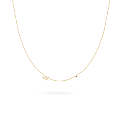 Mini Letter + Birthstone Kette