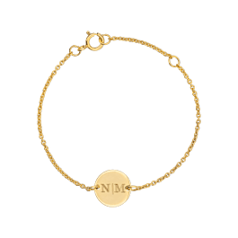 Triple initial coin bracelet sale