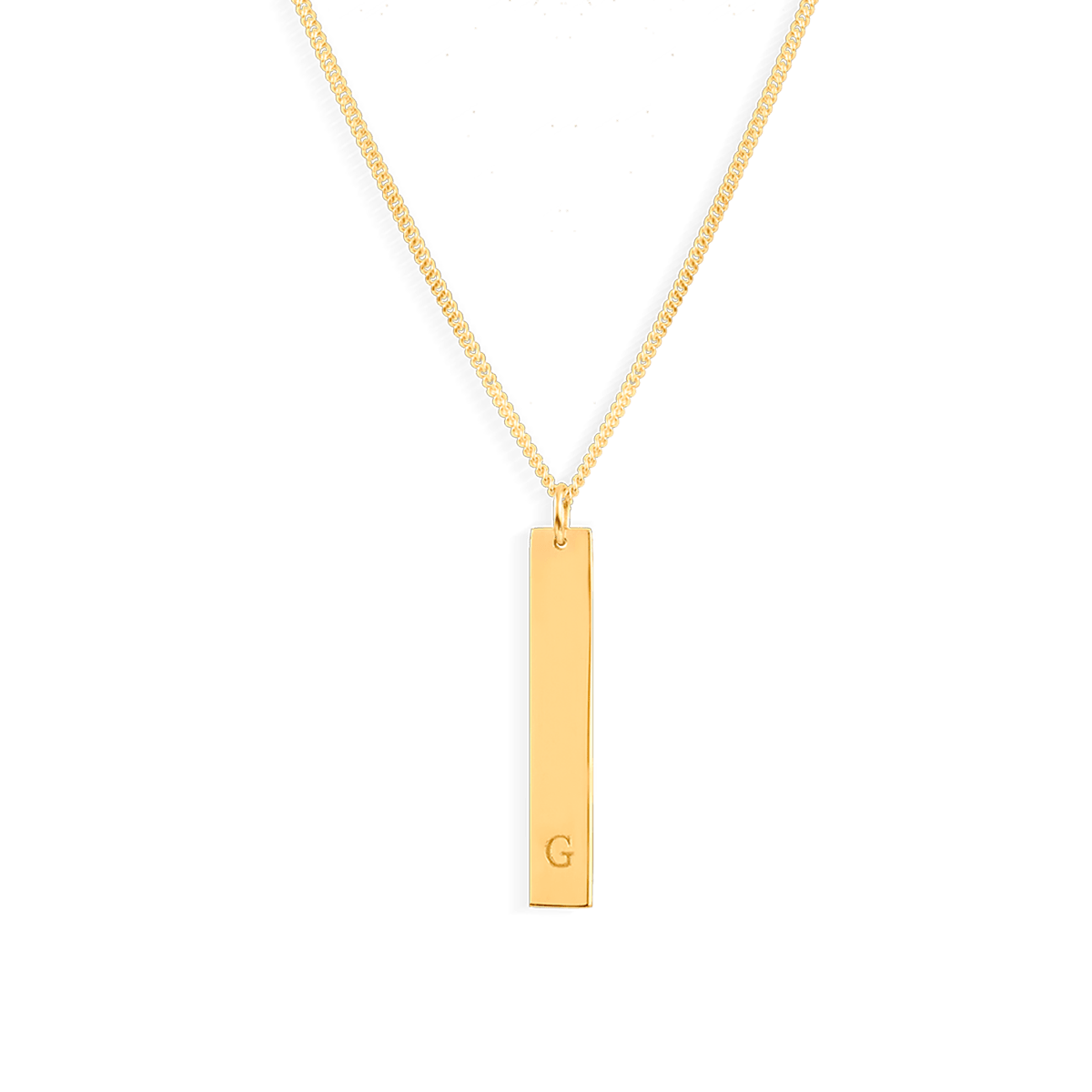 Men Bar Initial Ketting