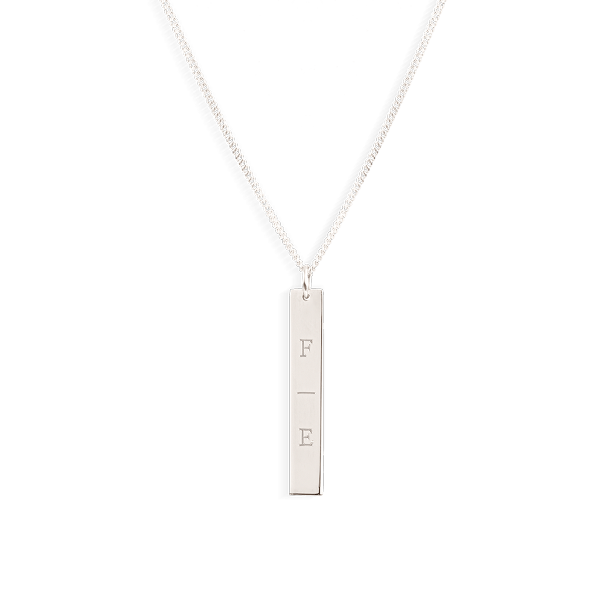 Men Bar Initial Necklace