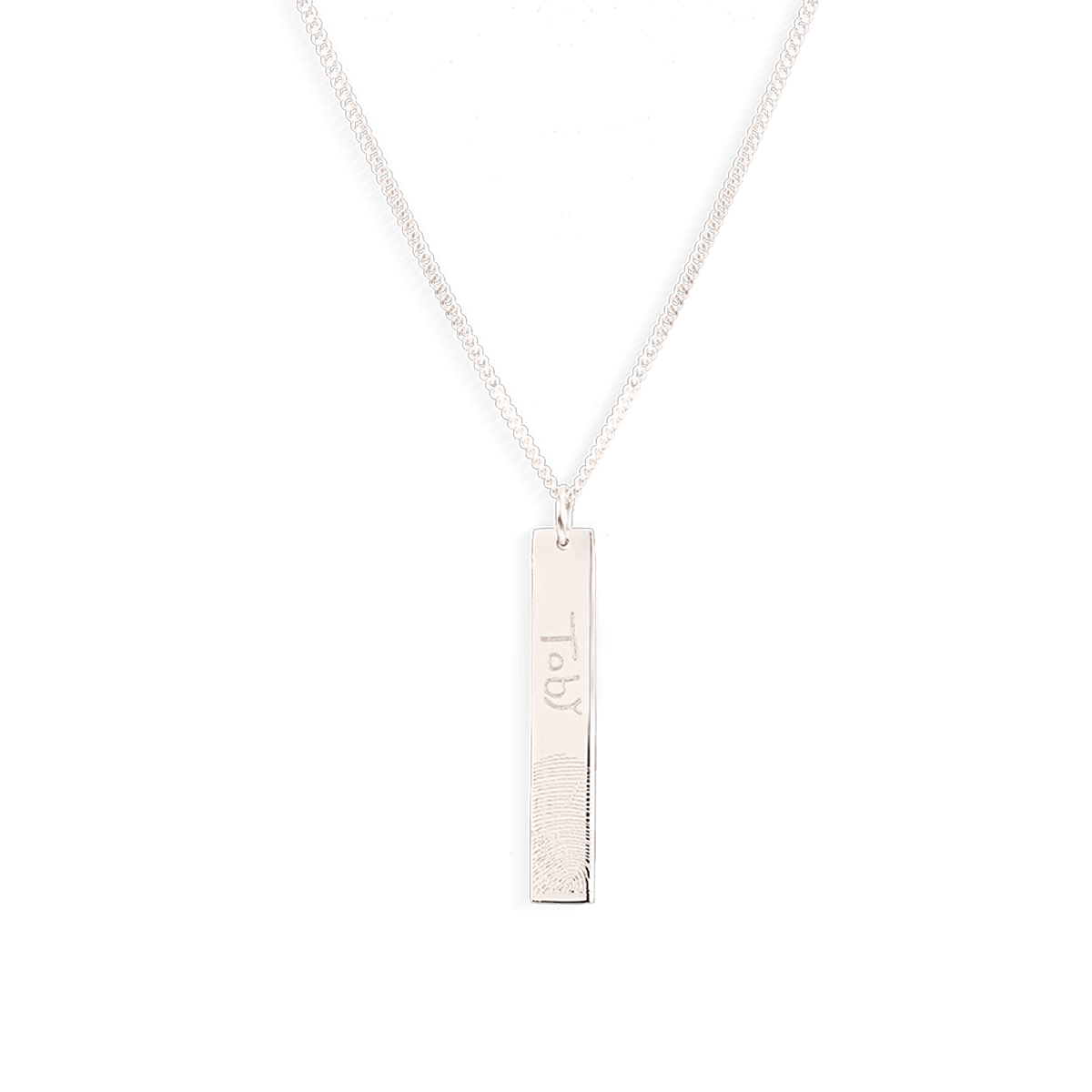 Men Bar Fingerprint Ketting