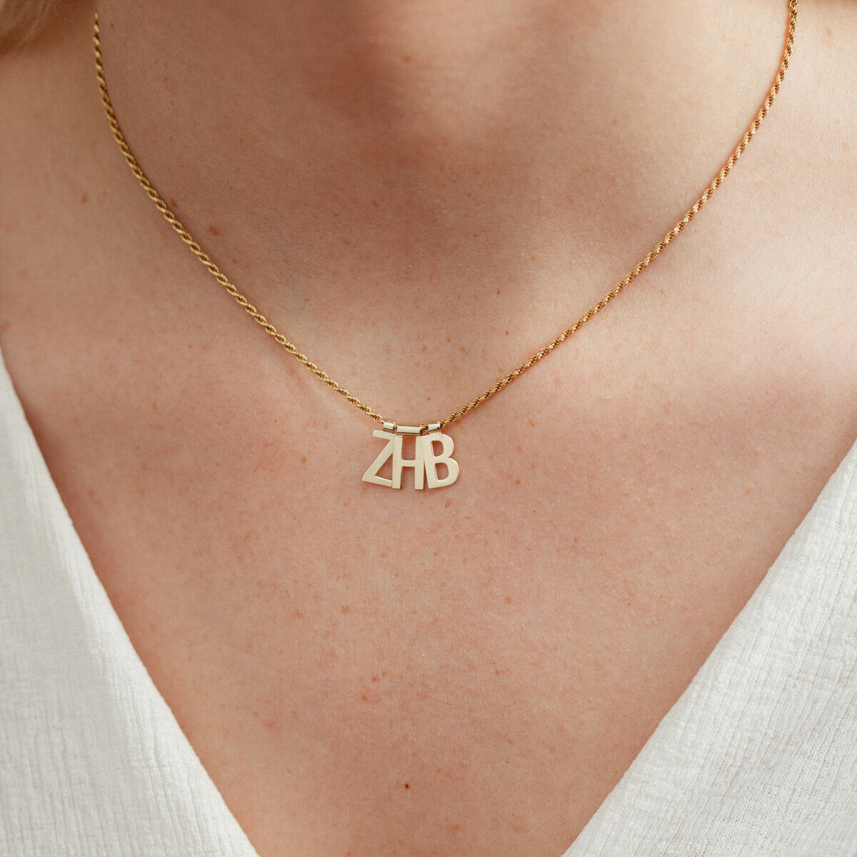 Ruby Rope Letter Necklace