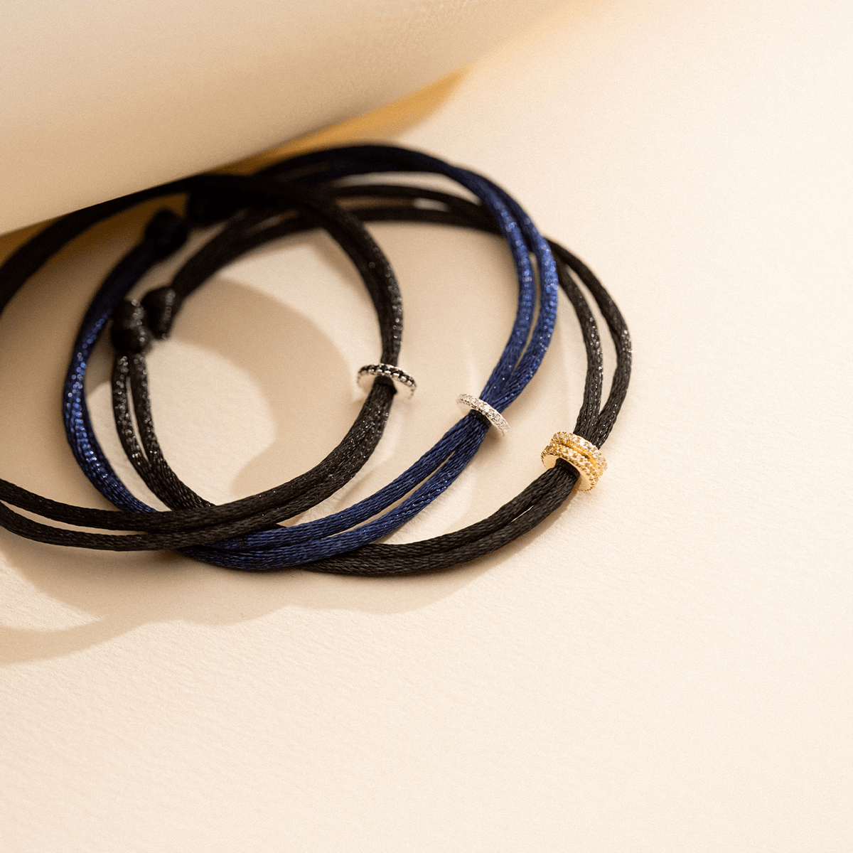 Men Birthstone Disc Cord Bracelet