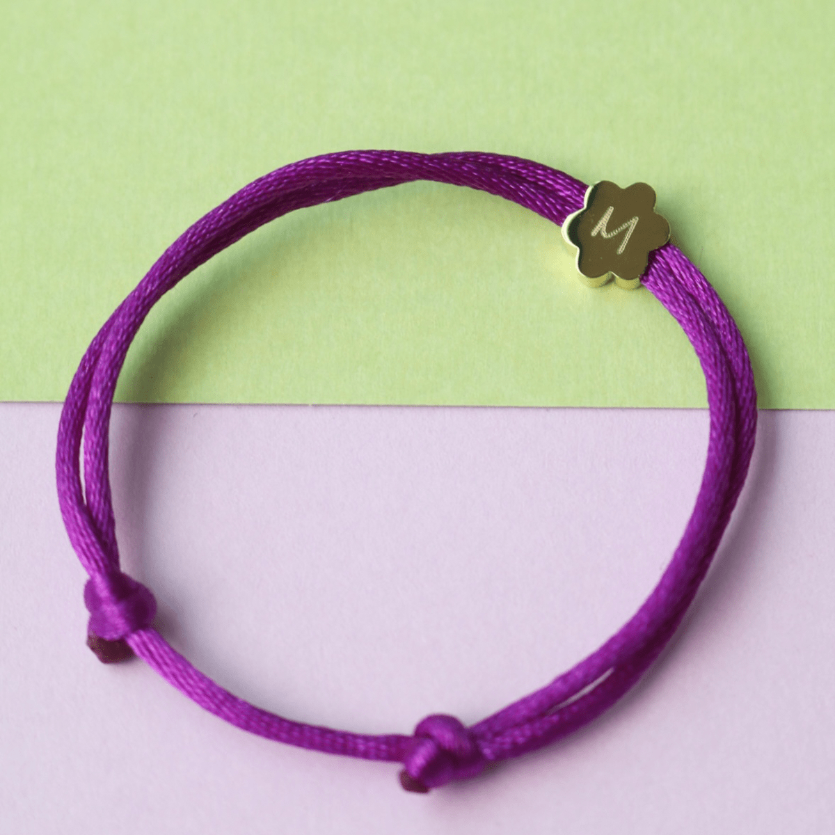 Kids Initial Bloom Cord Bracelet