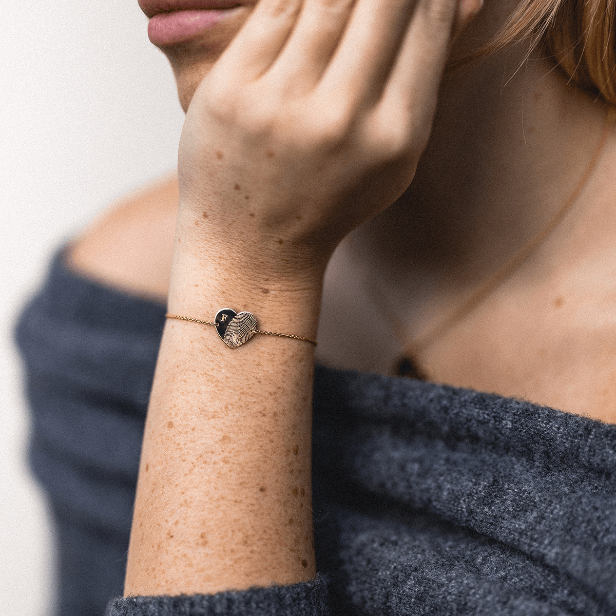 Fingerprint Heart Bracelet