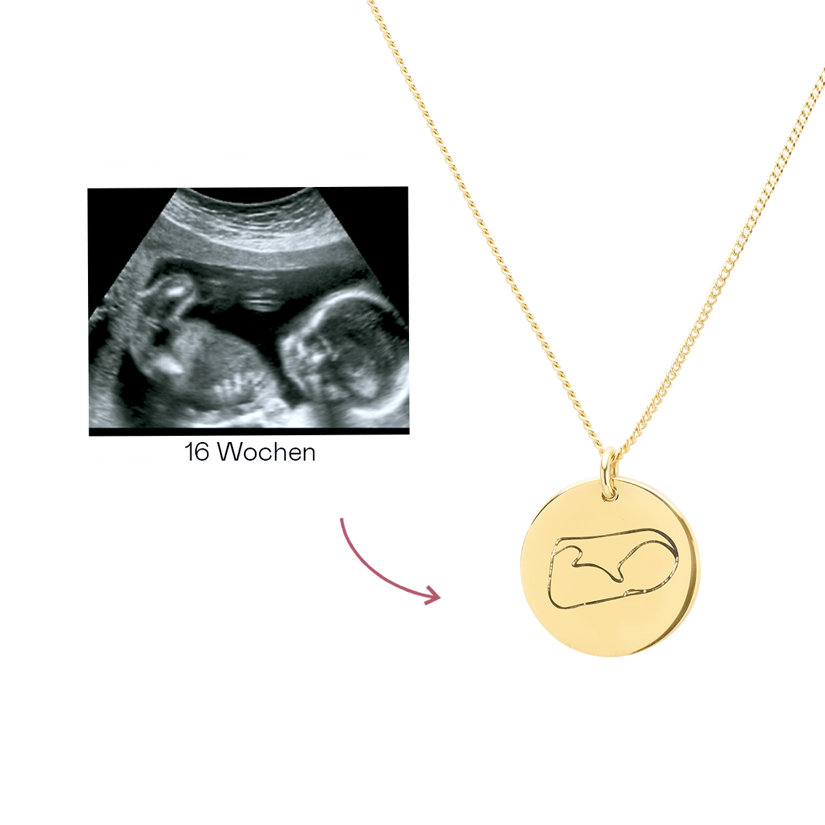 Ultrasound Line Coin Kette