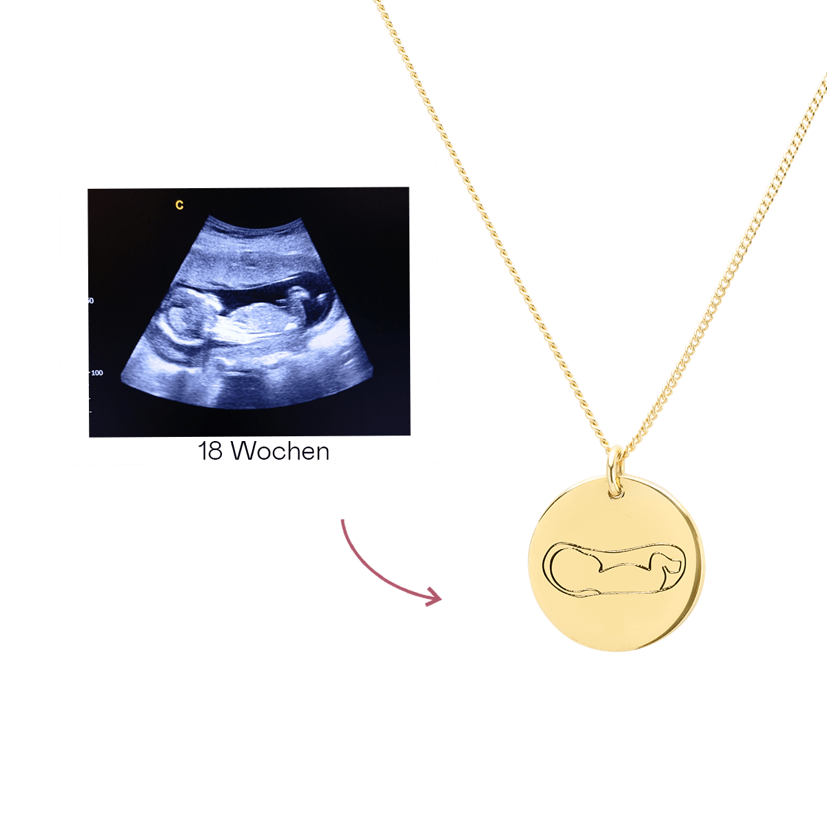 Ultrasound Line Coin Kette