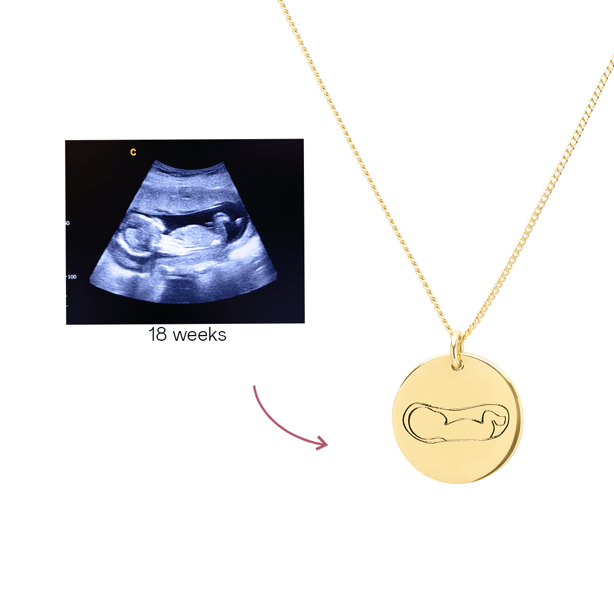 Ultrasound Line Coin Necklace