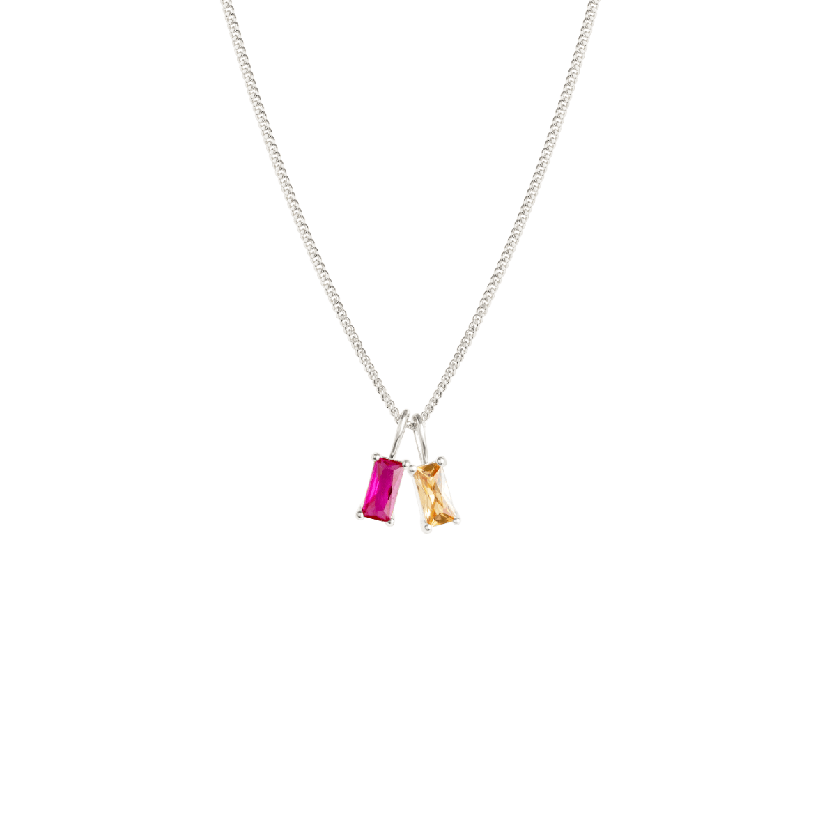 Birthstone Baguette Necklace