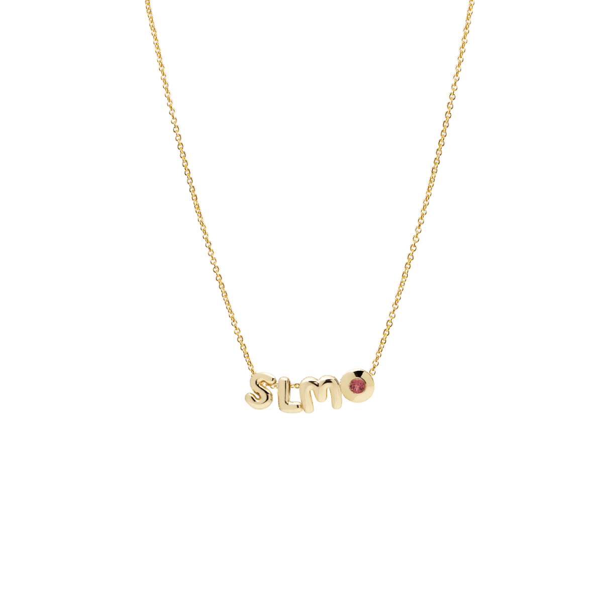 Massivgold Initial + Geburtsstein Kette