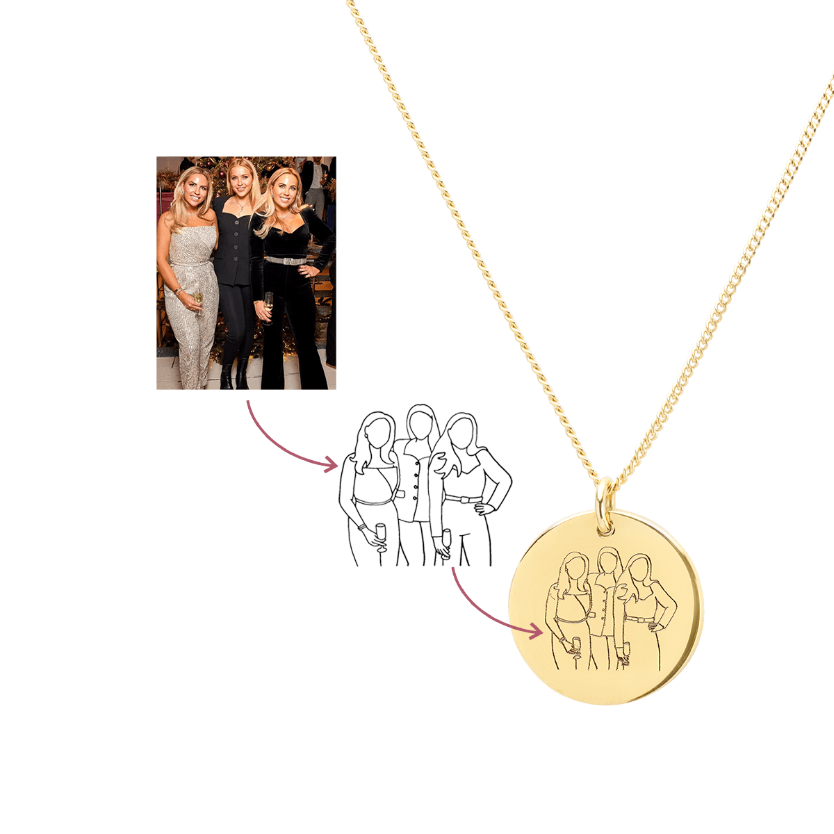 Photo Line Coin Necklace