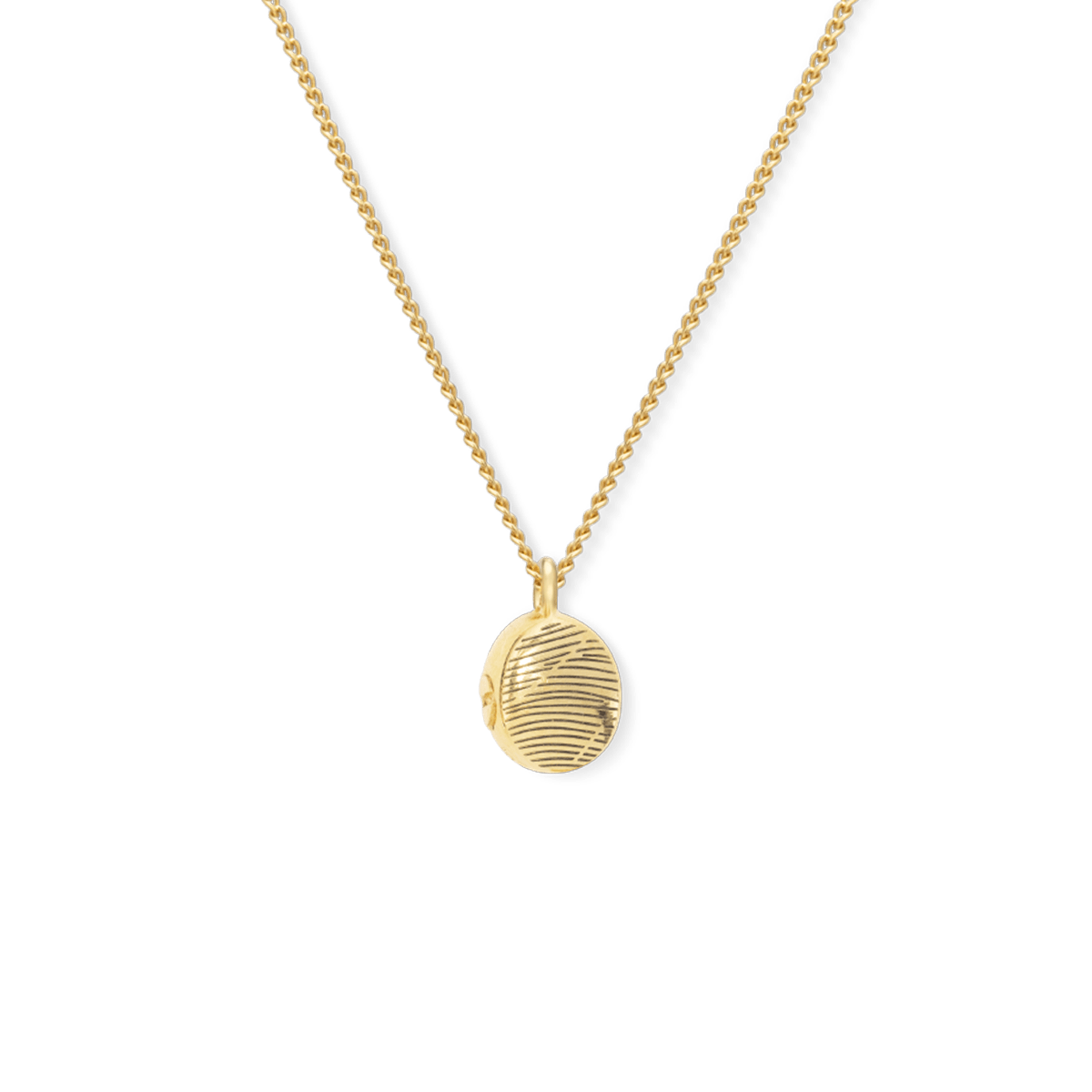 Ash Oval Fingerprint Ketting