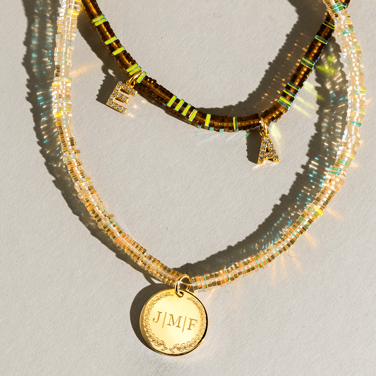 Sparkle Beaded Letter Ketting