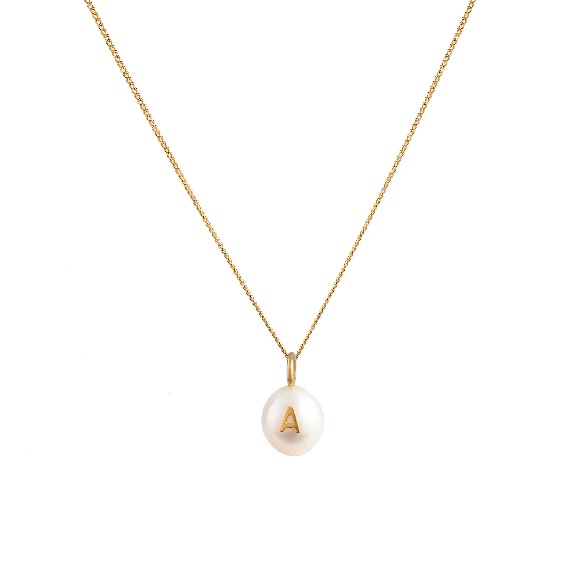 Delicate Pearl Letter Necklace
