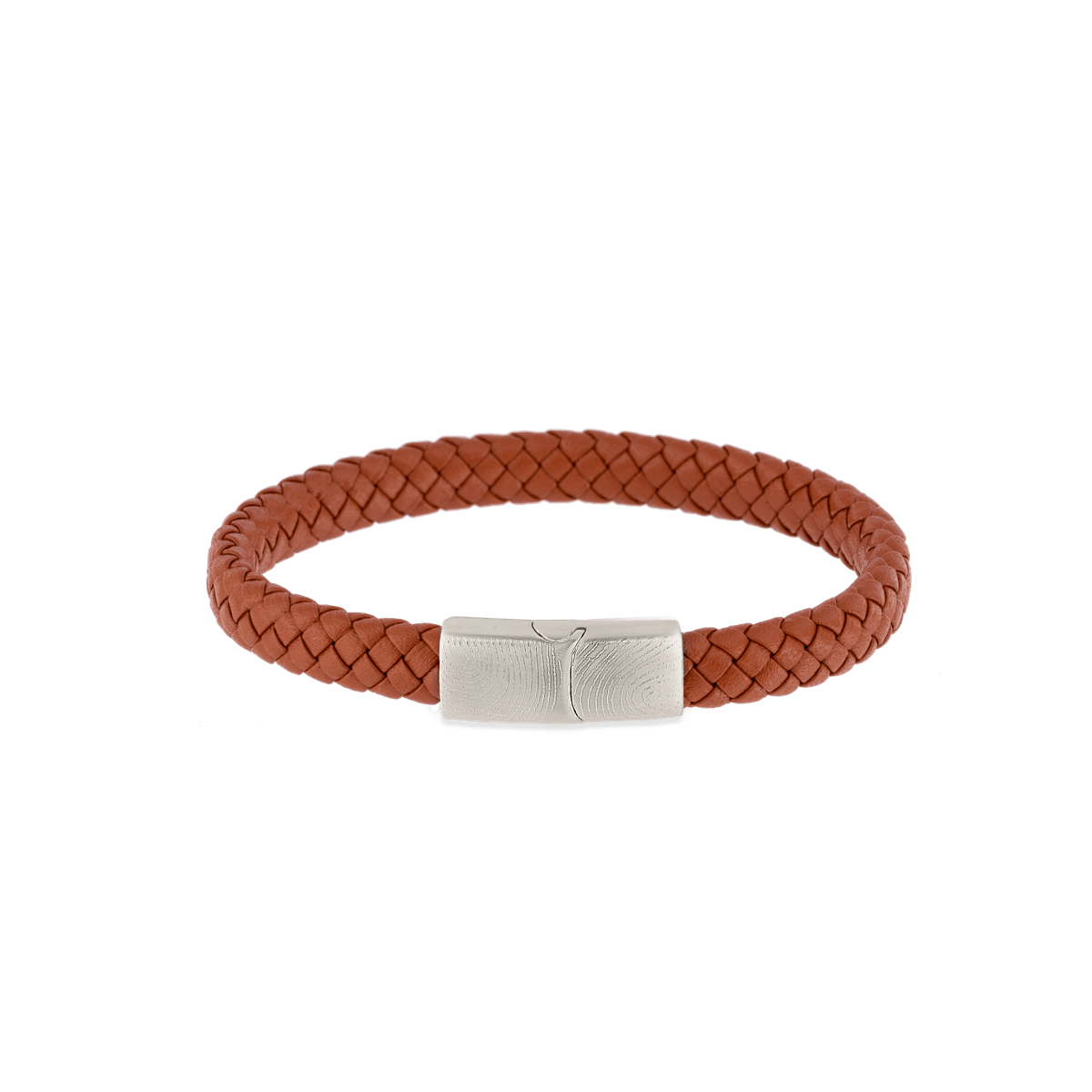 Men Leather Brown Fingerprint Armband