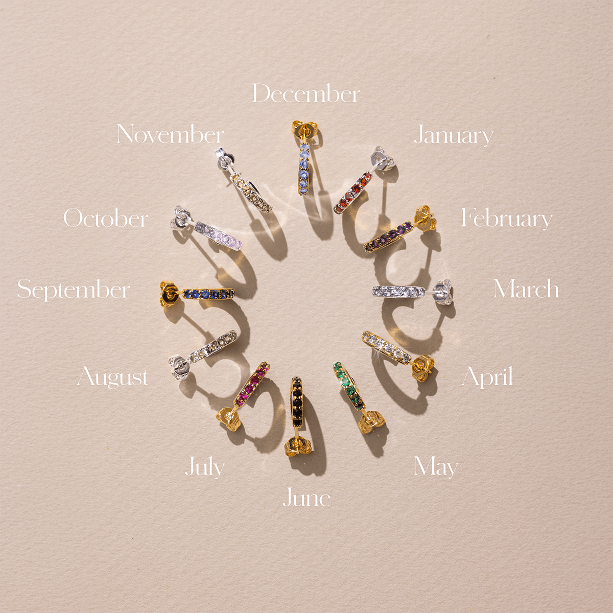 Birthstone Oorbellen