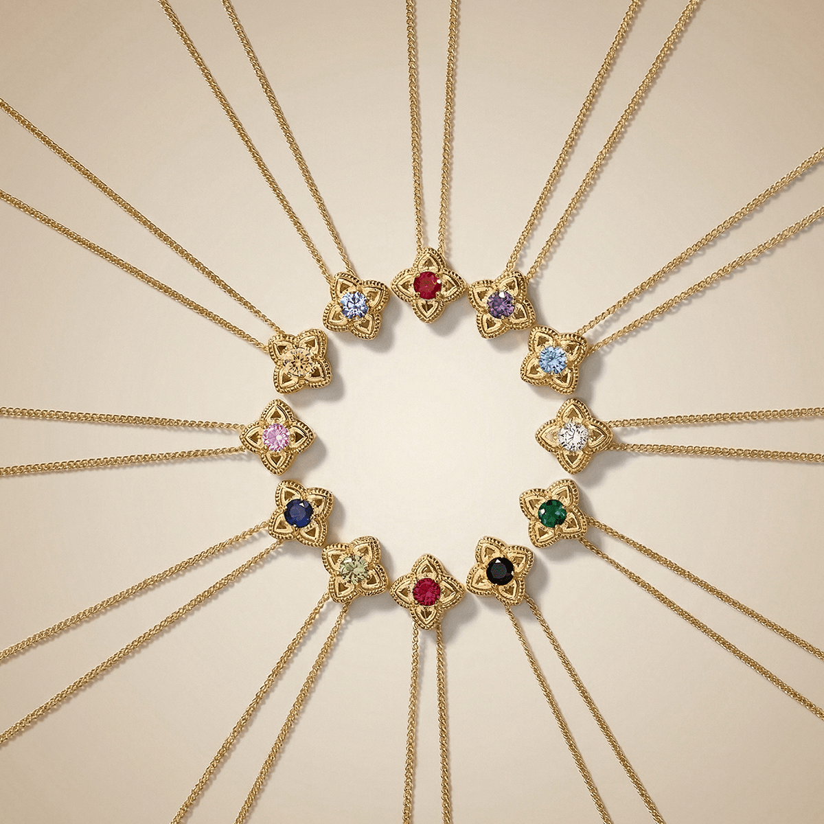 Blühendes Geburtsstein Kette