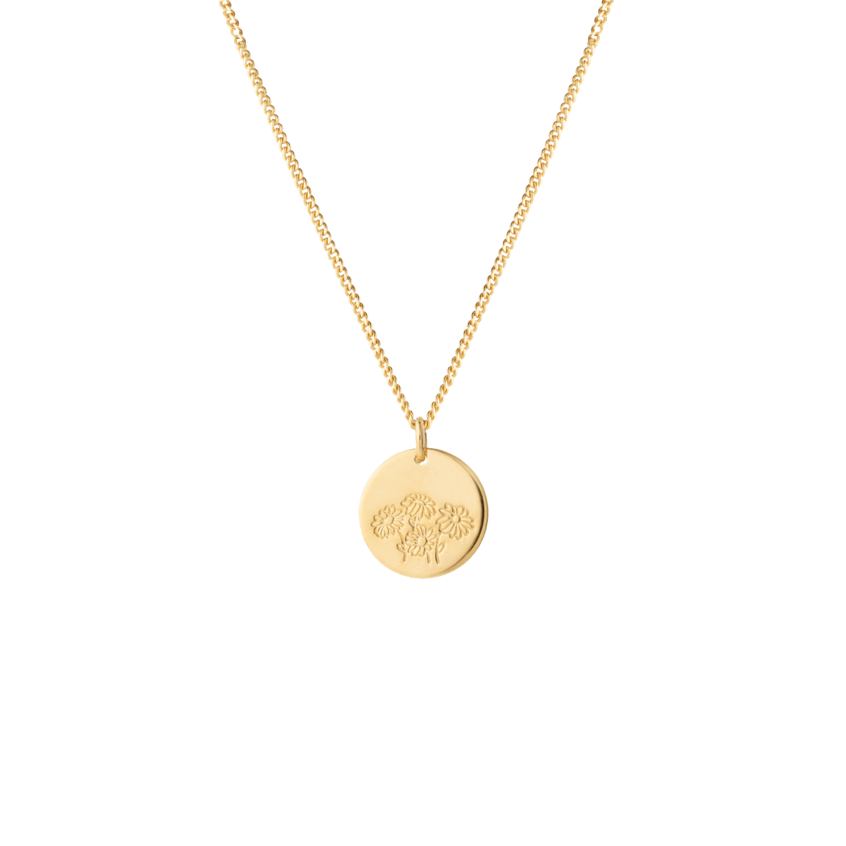 Birthflower Coin Necklace