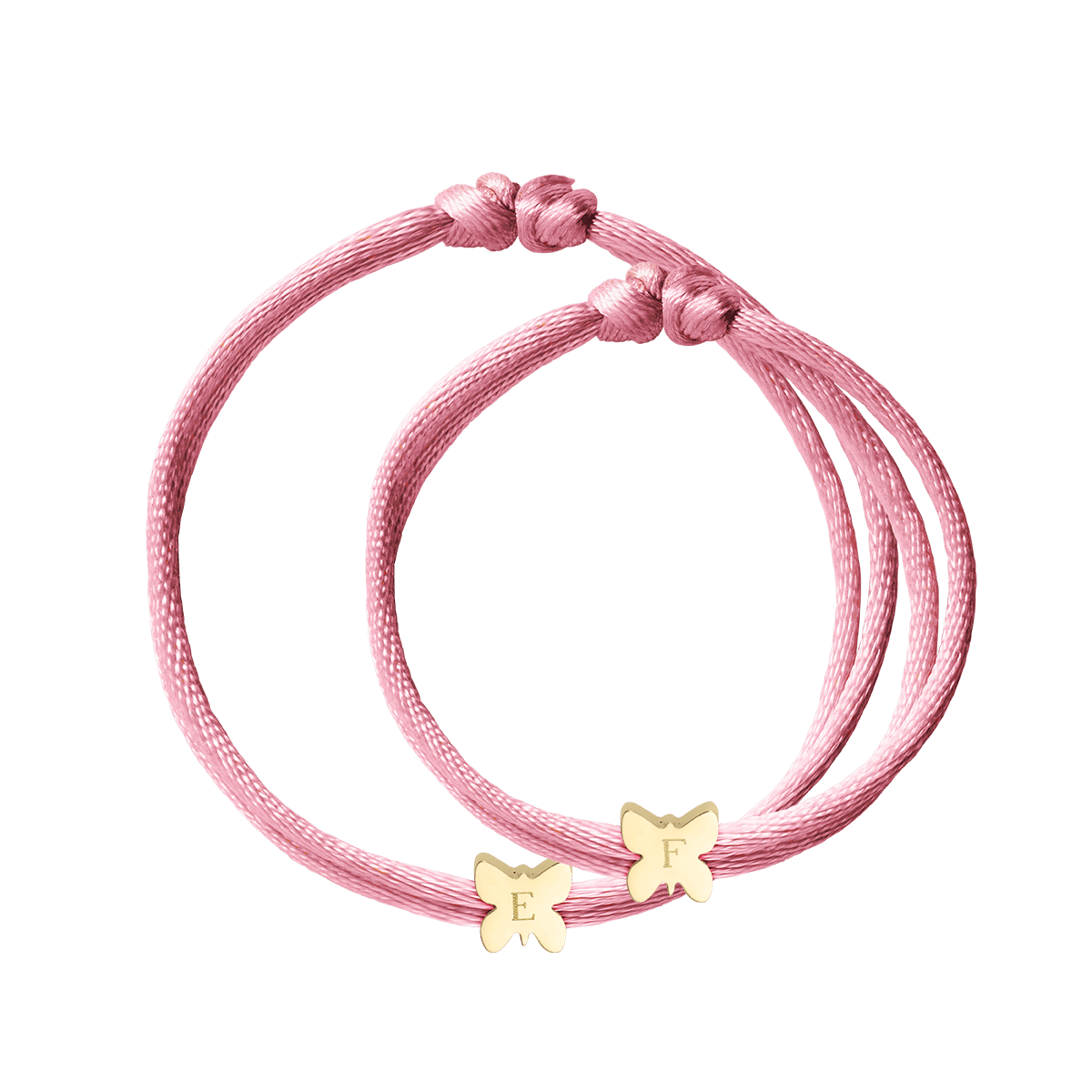 Initial Butterfly Cord Bracelet Set