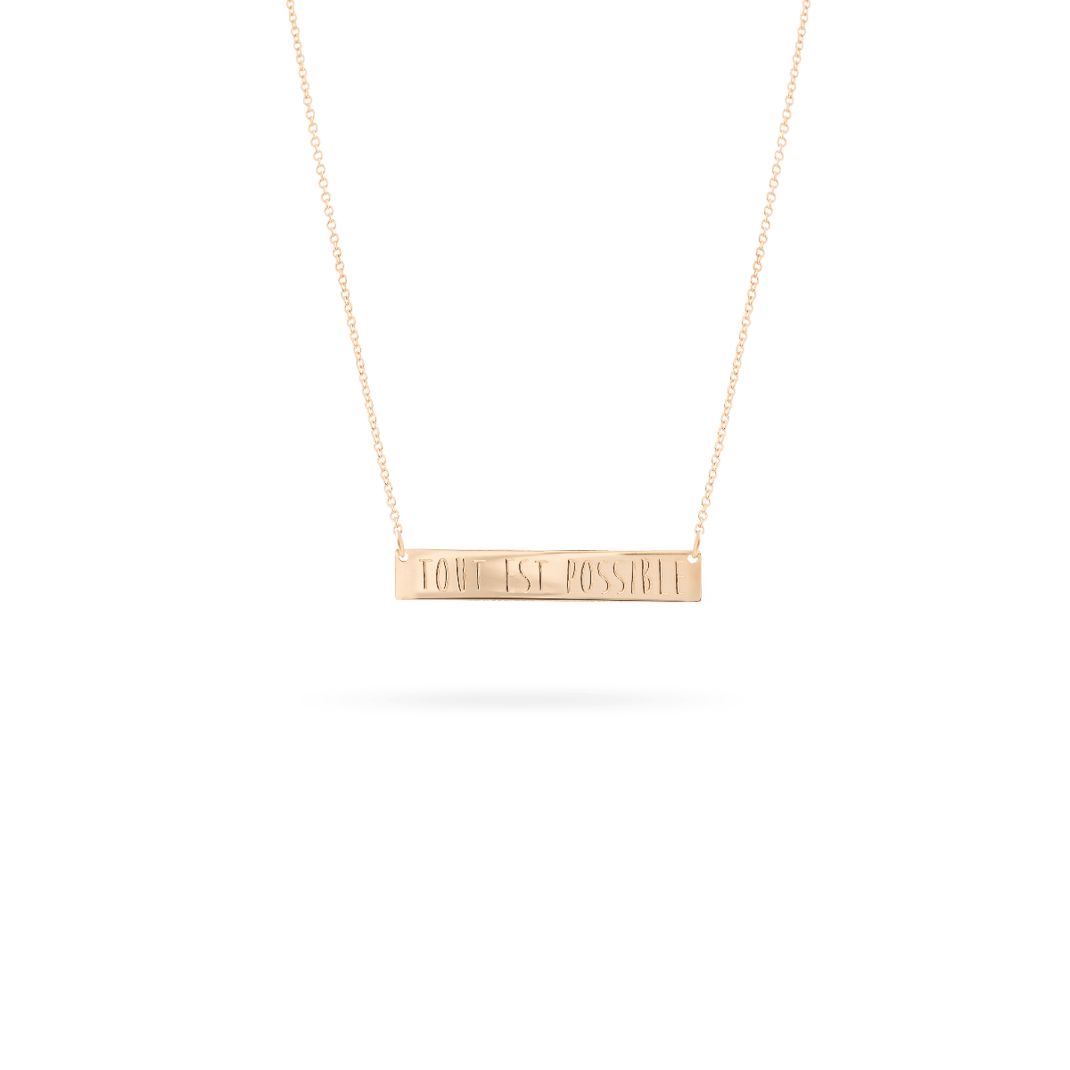 bar necklace rose gold