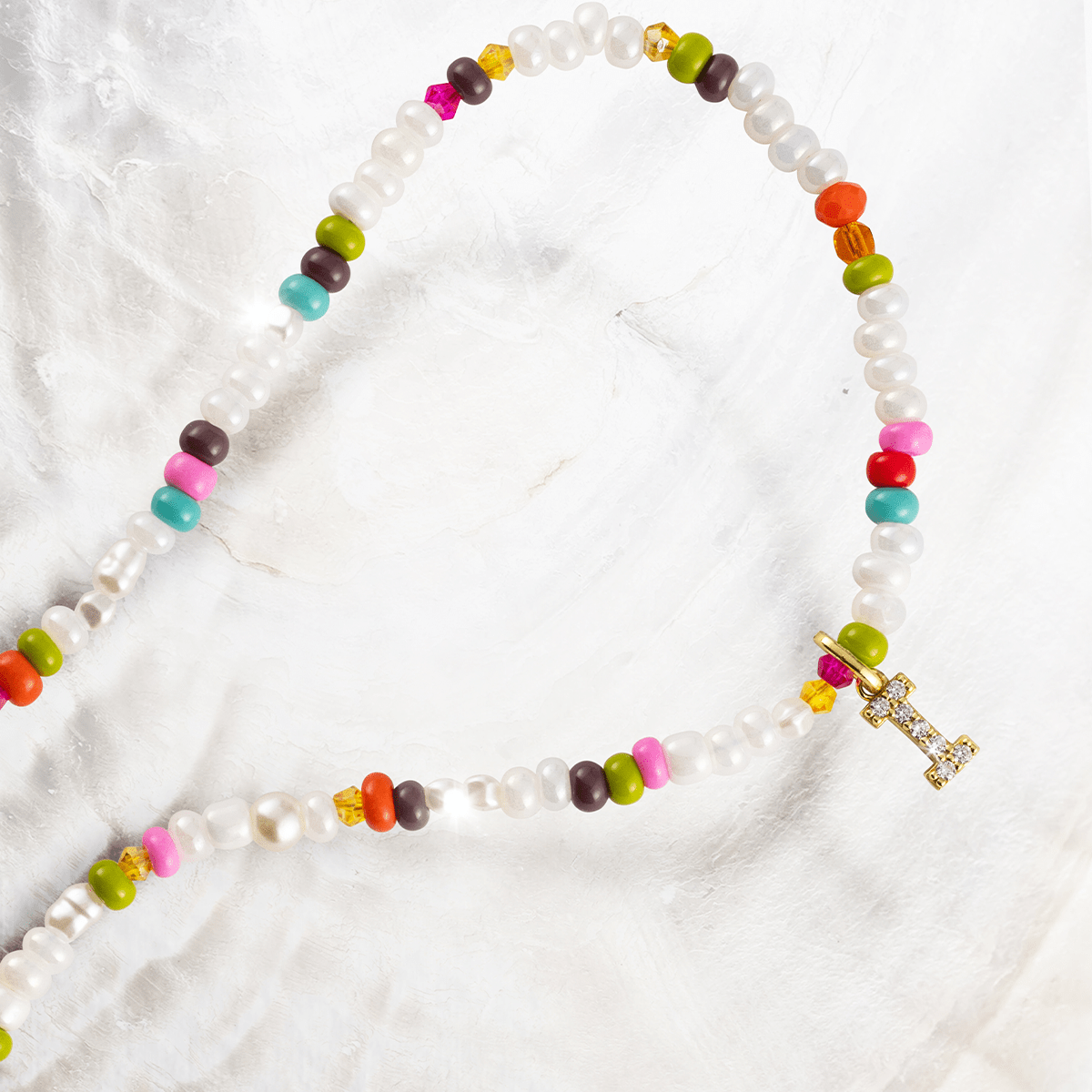 Pearl Beads Letter Kette