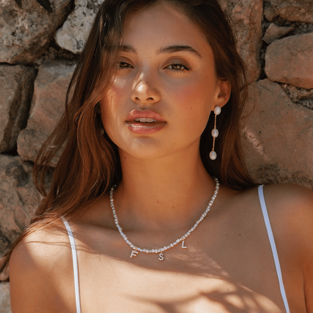 Pearl Beads Letter Kette